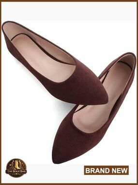 Pointed Toe Ballet Flats Slip-On Faux Suede Comfortable Wedding Party Shoes